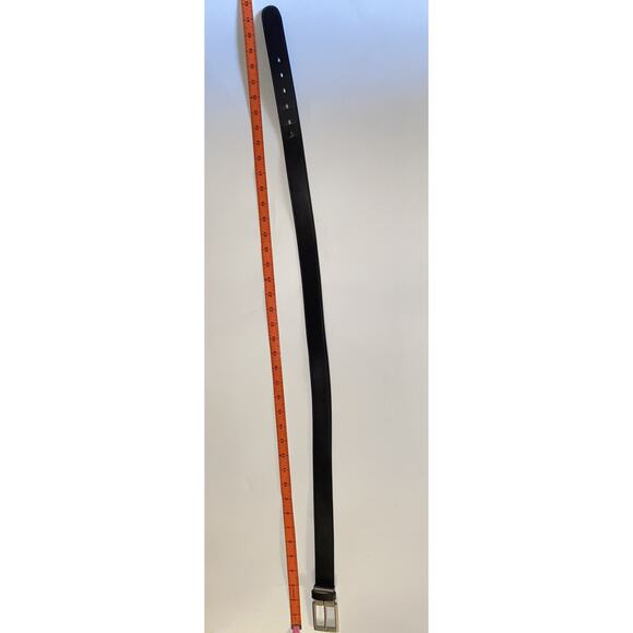 oobe Black Genuine Leather Silver-Tone Hardware Belt Men's Size Medium - Picture 1 of 7